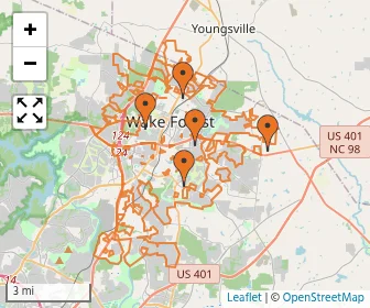 Area schools map